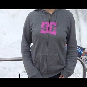 Dc grey zip up sweatshirt